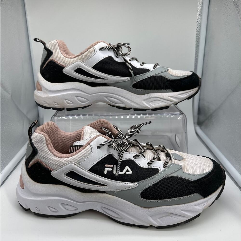 Fila Women's Recollector Sneakers Shoes Athletic White Black Pink Sz 11 Running